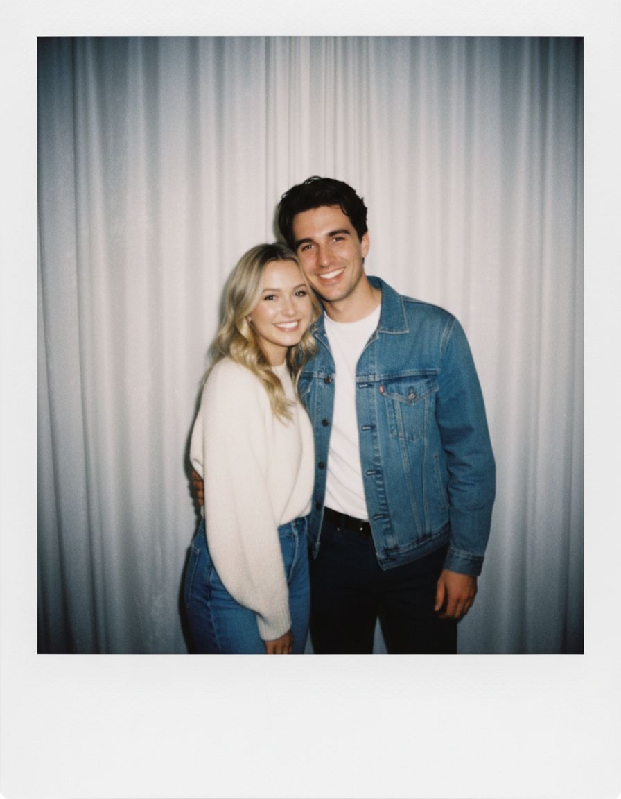 AI Polaroid Photo example - Vintage instant photo of couple created with AI